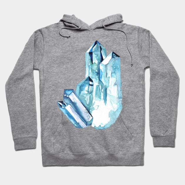 Aqua Aura Quartz Crystal Hoodie by ancapora